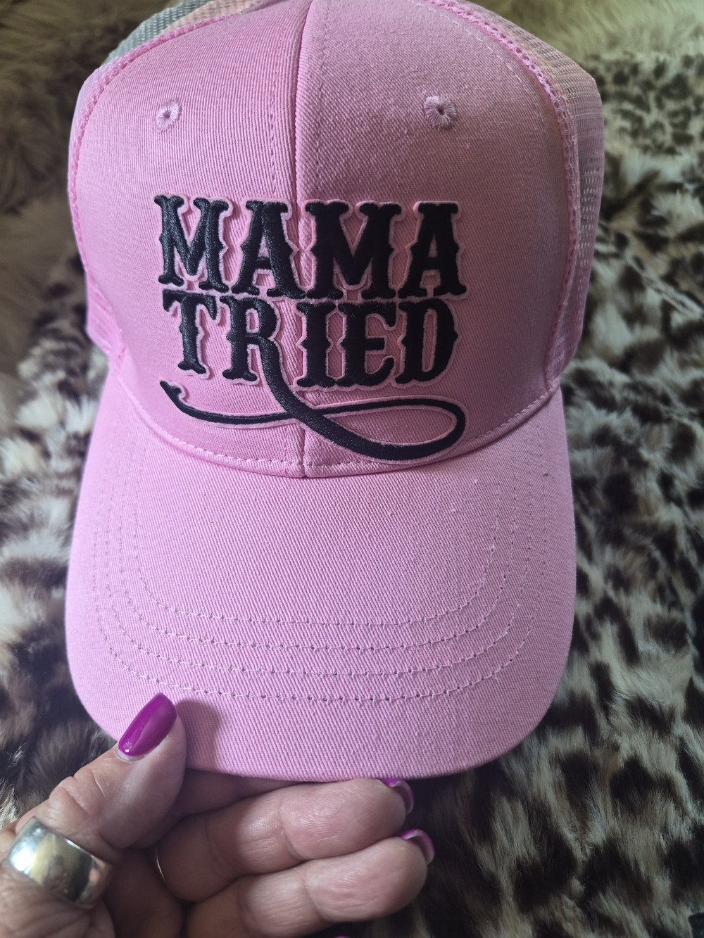 Mama Tried Pink Trucker Hat - Women's Casual Mesh Cap